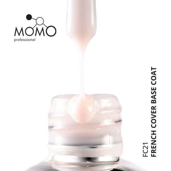 Momo Professional Kalıcı Oje French Cover Rubber Base Coat FC21, Uçuk Pembe, 10 ml