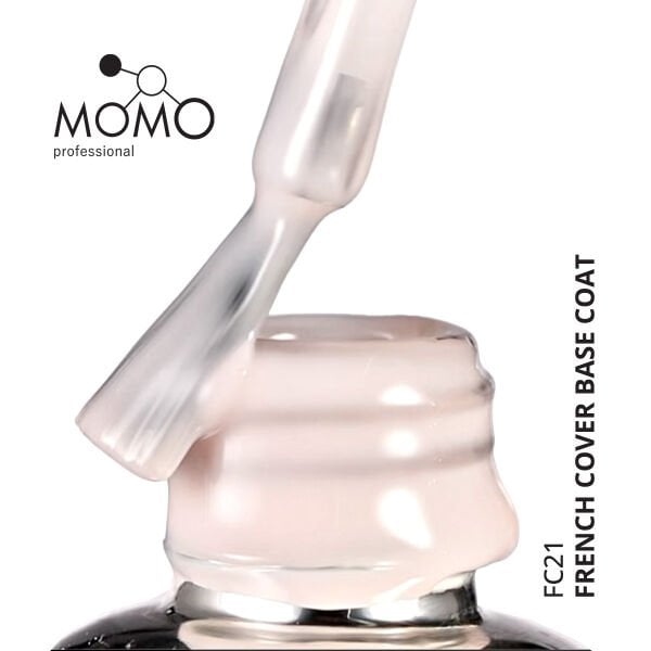 Momo Professional Kalıcı Oje French Cover Rubber Base Coat FC21, Uçuk Pembe, 10 ml