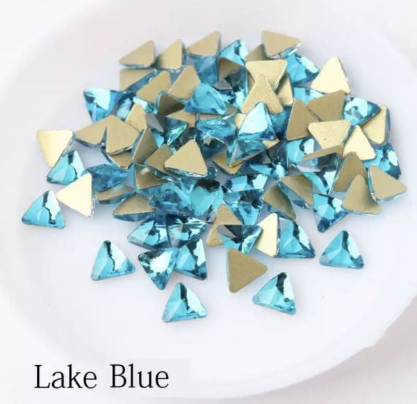 Taş Üçgen Lake Blue 5mm 2 Adet