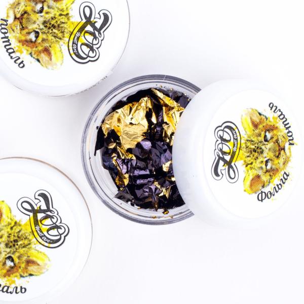 Zoo Folyo 1546 Çift Taraflı Sıkıştırılmış Siyah/Altın (14*14gm)