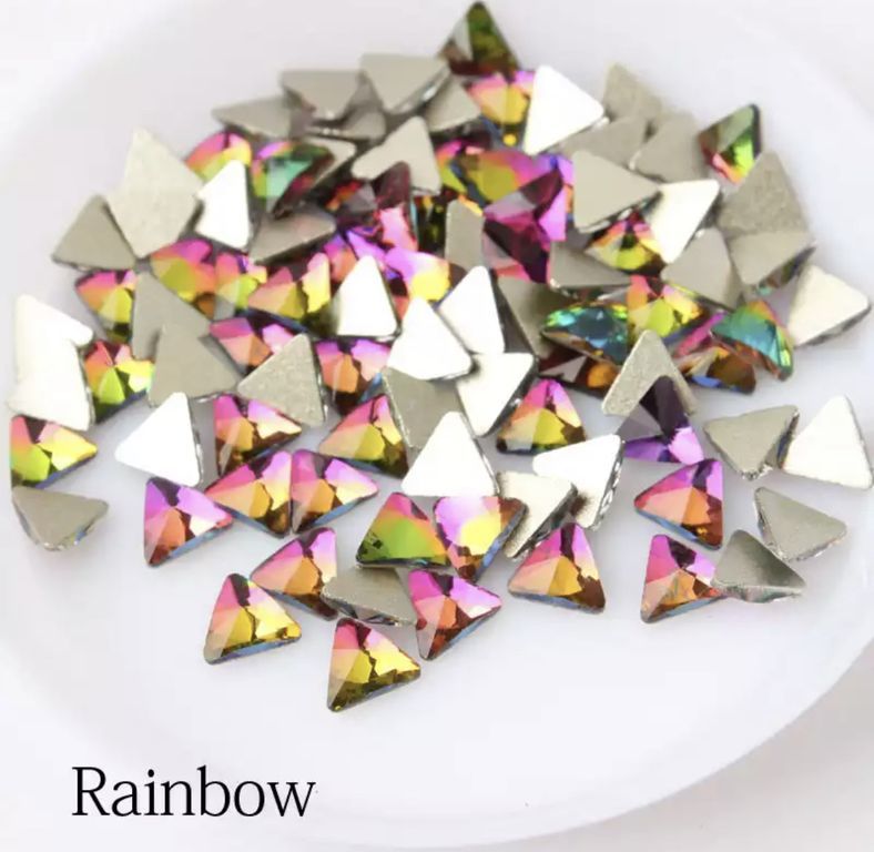 Taş Üçgen Rainbow 3mm 4 Adet