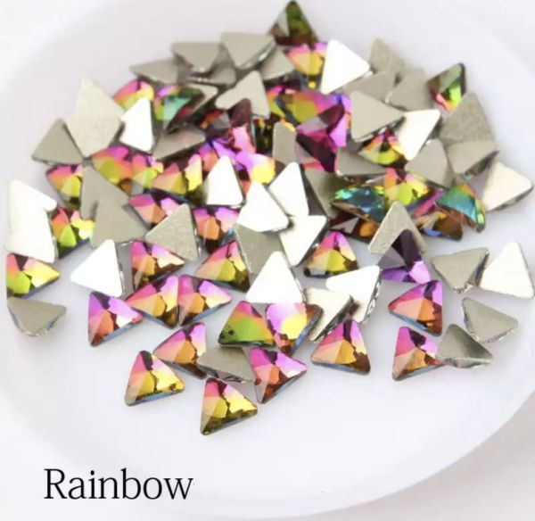 Taş Üçgen Rainbow 3mm 4 Adet